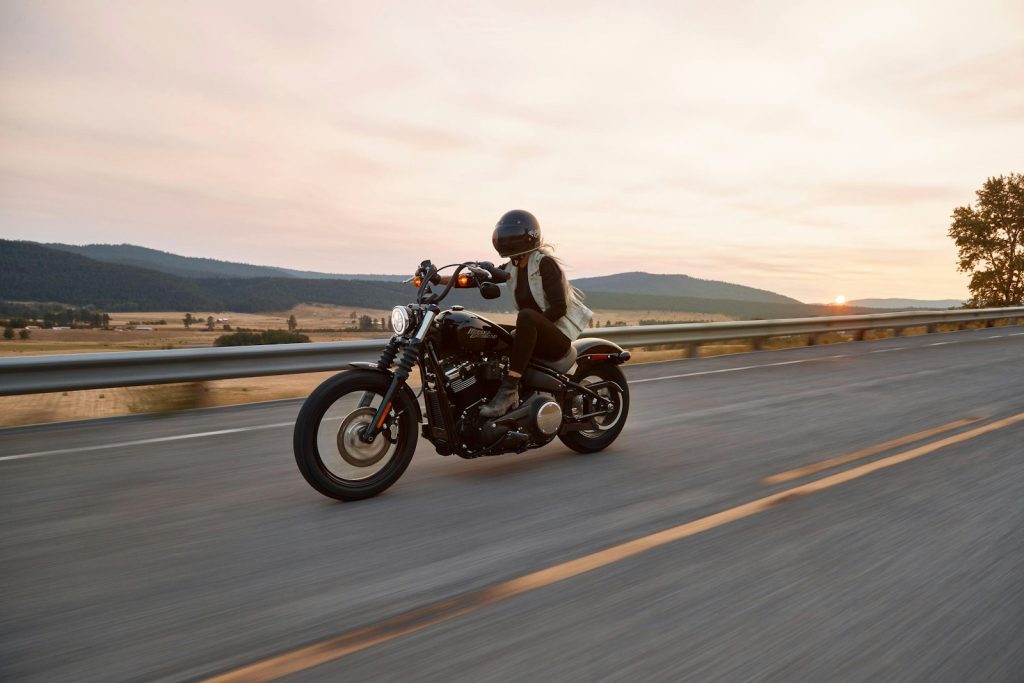 Touring motorcycle parked on dirt road adventure ride